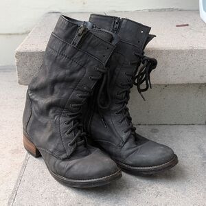 Stylish Black Lace-Up Boots for Women